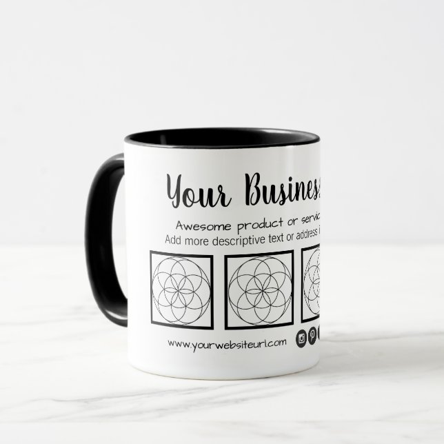Tasse de style de carte de visite avec 4 photos (Devant gauche)