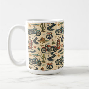 Tasse de style rétro Route 66 Motorcycle Coffee Co