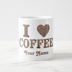 Tasse de taille Jumbo avec "I Heart Coffee"