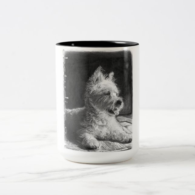 Tasse de tasse de café de beaux-arts de Westie par (Centre)