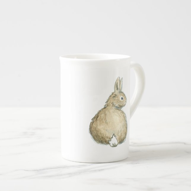 Tasse de thé Brown de lapin d'aquarelle (Devant droit)