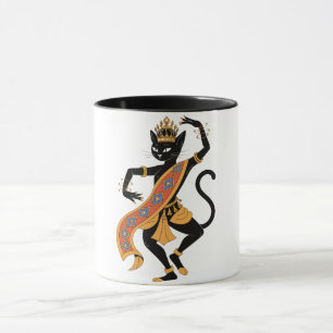 Tasse de thé café graphique Roi Chat Danseur