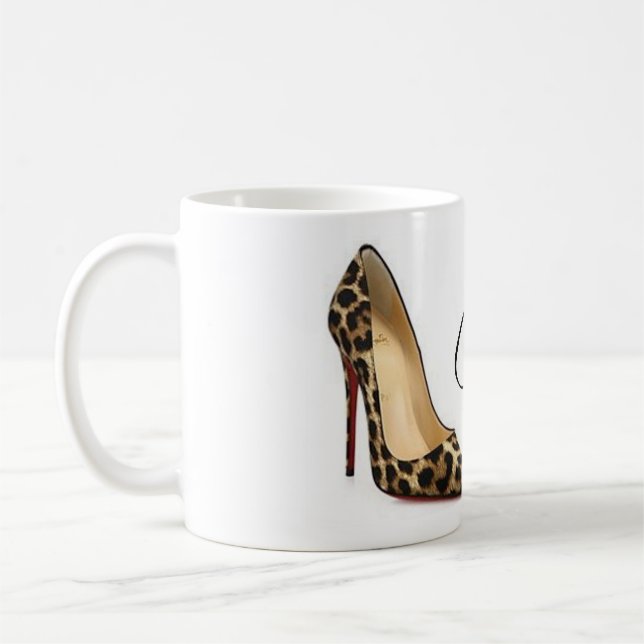 Tasse de thé de citation de chaussures de léopard (Gauche)