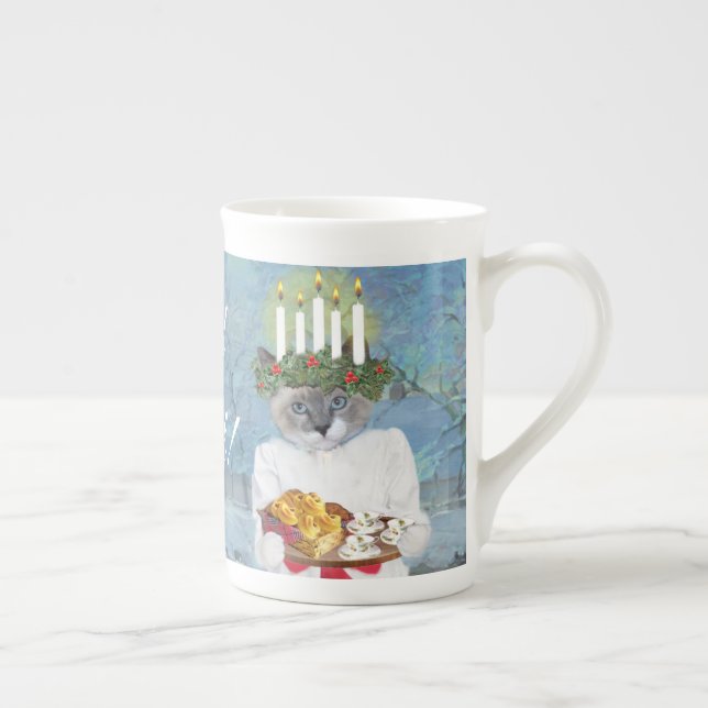 Tasse de thé de Père Noël Lucia des chatons (Droite)