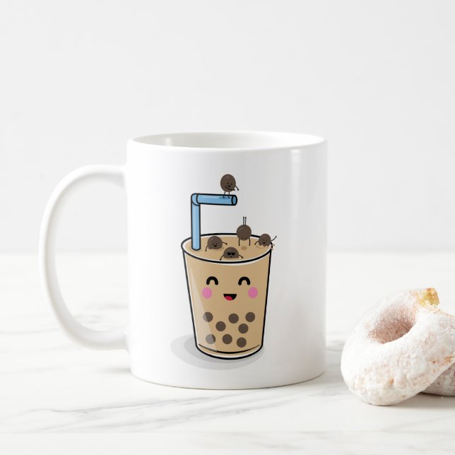 Tasse de thé de perle de Boba de plongée (Avec donut)