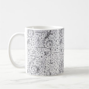 tasse de thème de piano de musique de motif de