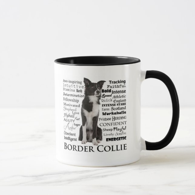 Tasse de traits de race de border collie (Droite)