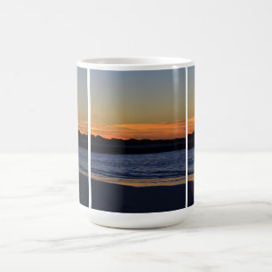 Tasse de triptyque de scène de plage de lever de