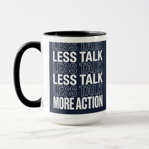 Tasse de typographie motivationnelle « Moins de pa
