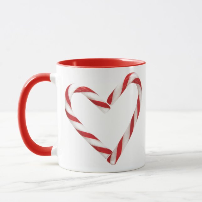 Tasse de vacances de coeur de Candycane (Gauche)