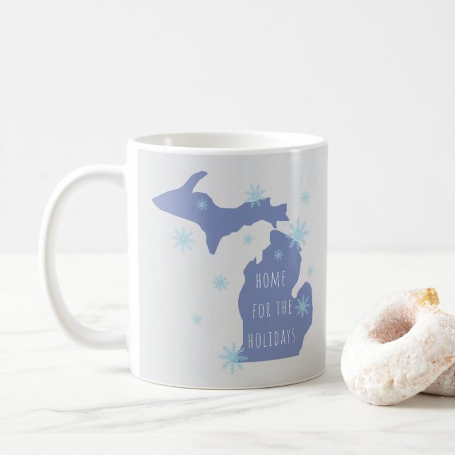 Tasse de vacances personnalisée au nom du Michigan (Avec donut)