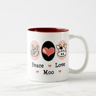 Tasse de vache à MOO d'amour de paix
