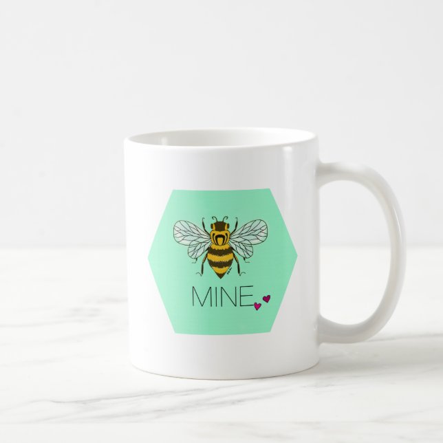Tasse de Valentine de mine d'abeille (Droite)