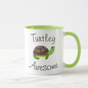 Tasse de vert de calembour de tortue