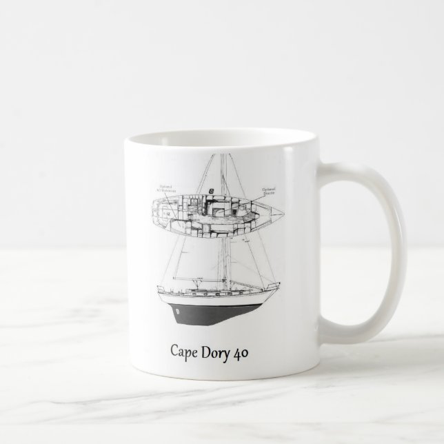 Tasse de voilier du doris 40 de cap (Droite)