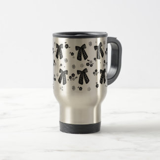 Tasse de voyage à motif de nœud noir Coquette | Fé