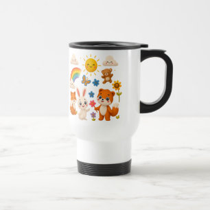 Tasse de voyage Animaux Joyeux et Arc-en-Ciel