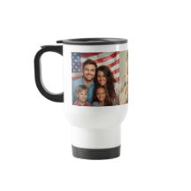 Tasse de voyage avec collage de photos de famille