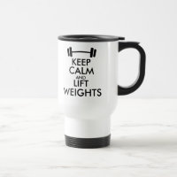 Tasse de voyage avec haltère 'Gardez votre calme e