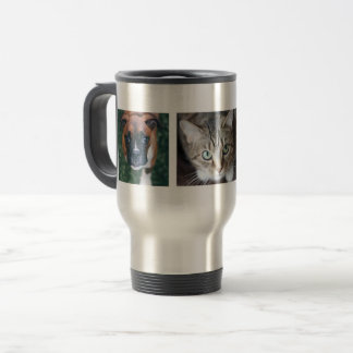 Tasse de voyage avec plusieurs photos de vos anima