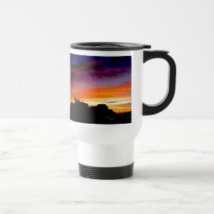 Tasse de voyage avec poignée et photo coucher de s