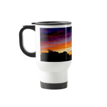 Tasse de voyage avec poignée et photo coucher de s