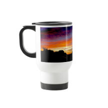 Tasse de voyage avec poignée et photo coucher de s
