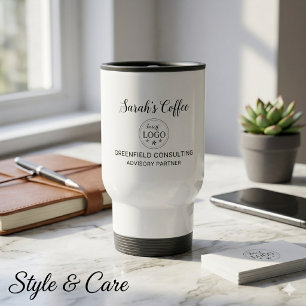 Tasse de voyage blanche personnalisée pour entrepr