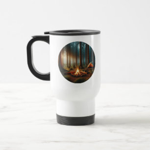 Tasse de voyage campeur avec un camping