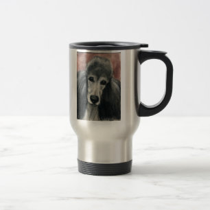 Tasse de voyage d'art "de caniche d'étalon argent