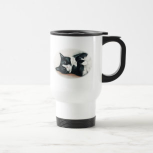 Tasse de voyage d'art de chat de smoking