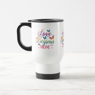 Tasse de voyage de 15 oz - L'amour commence avec m