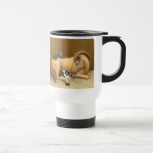 Tasse de voyage de cheval d'amis de grange