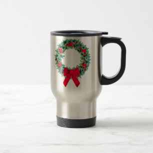 Tasse de voyage de guirlande de vacances