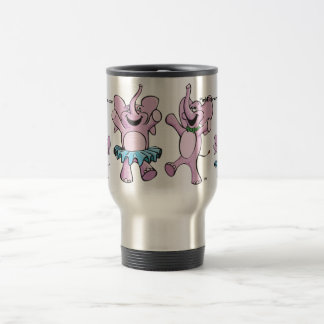 Tasse de voyage de logo de style d'éléphant rose