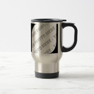 Tasse de voyage de photo de courbes de noir -