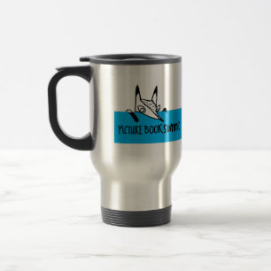 Tasse de voyage de sommet de livre d'images