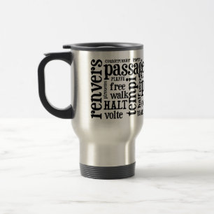 Tasse de voyage de termes du dressage des