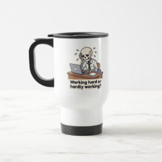 Tasse de voyage drôle de squelette de bureau épuis