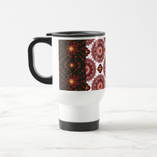 Tasse de voyage géométrique mandala rouge foncé él