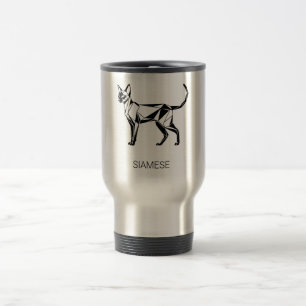 Tasse de voyage géométrique pour chat siamois mini