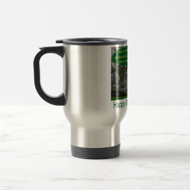 tasse de voyage inoxydable. Joyeuse Saint Patrick. (Gauche)