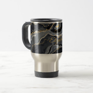Tasse de voyage personnalisée en marbre élégant