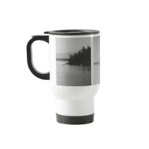 Tasse de voyage pour paysage naturel en noir et bl