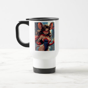 Tasse de voyage SuperMouse Femme blanche main droi