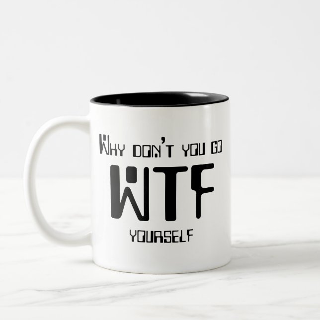 Tasse de WTF - b&w de deux tons (Gauche)