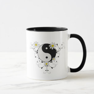 Tasse de Yin Yang de marguerite
