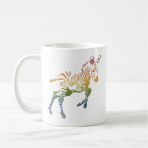 Tasse de zèbres d'arc-en-ciel de bébé