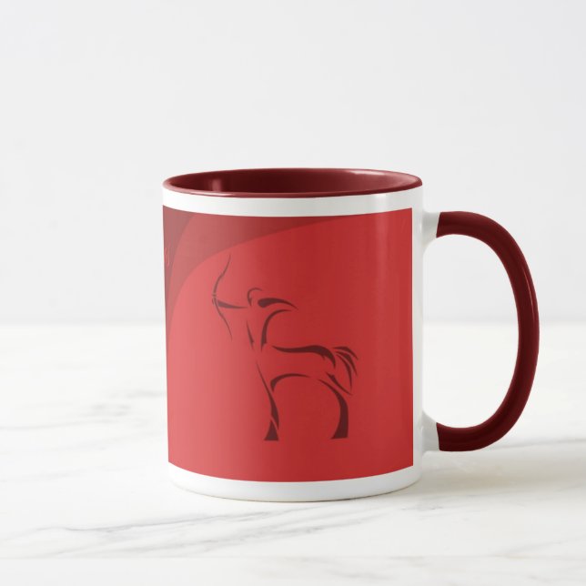 Tasse de zodiaque de Sagittaire (rouge foncé) (Droite)
