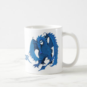 Tasse debout bleue de dragon - oscar